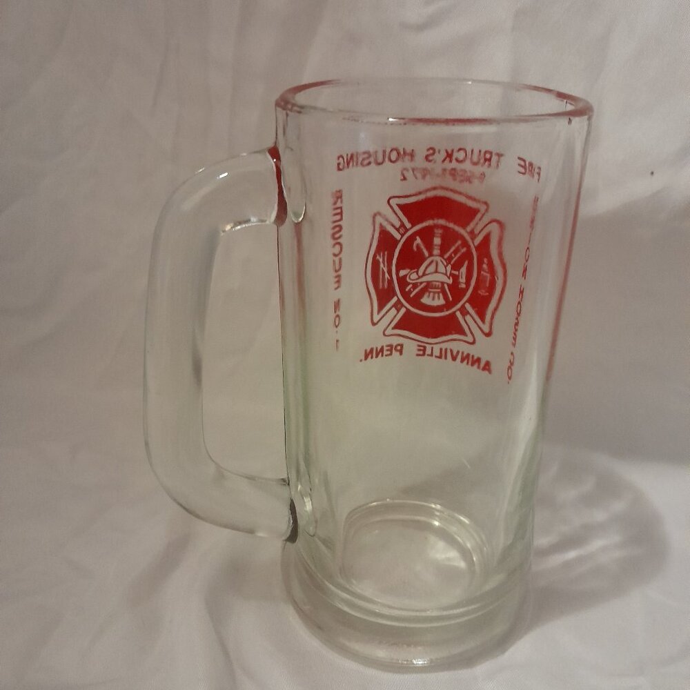 Vintage 1972 Annville Penn Union Hose Co Minimalist Fire Truck Housing Glass Mug - Picture 5 of 8